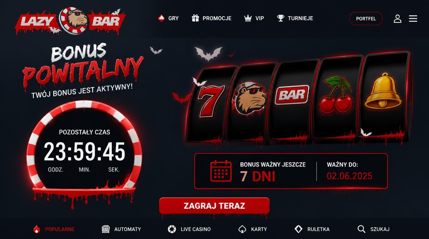 Miniaturka z zegarem i slotami, tekst „termin ważności bonusu”